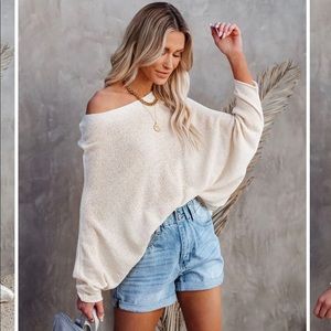 VICI Chillaxin’ Dolman Knit Sweater Natural NWOT